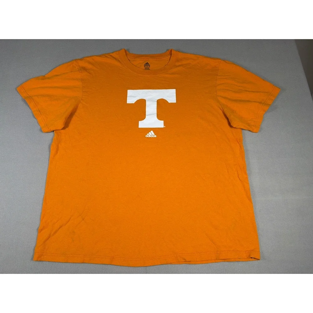 Adidas Tennessee Volunteers Mens 2XL Orange T-Shirt NCAA Vols Logo Short Sleeve‎